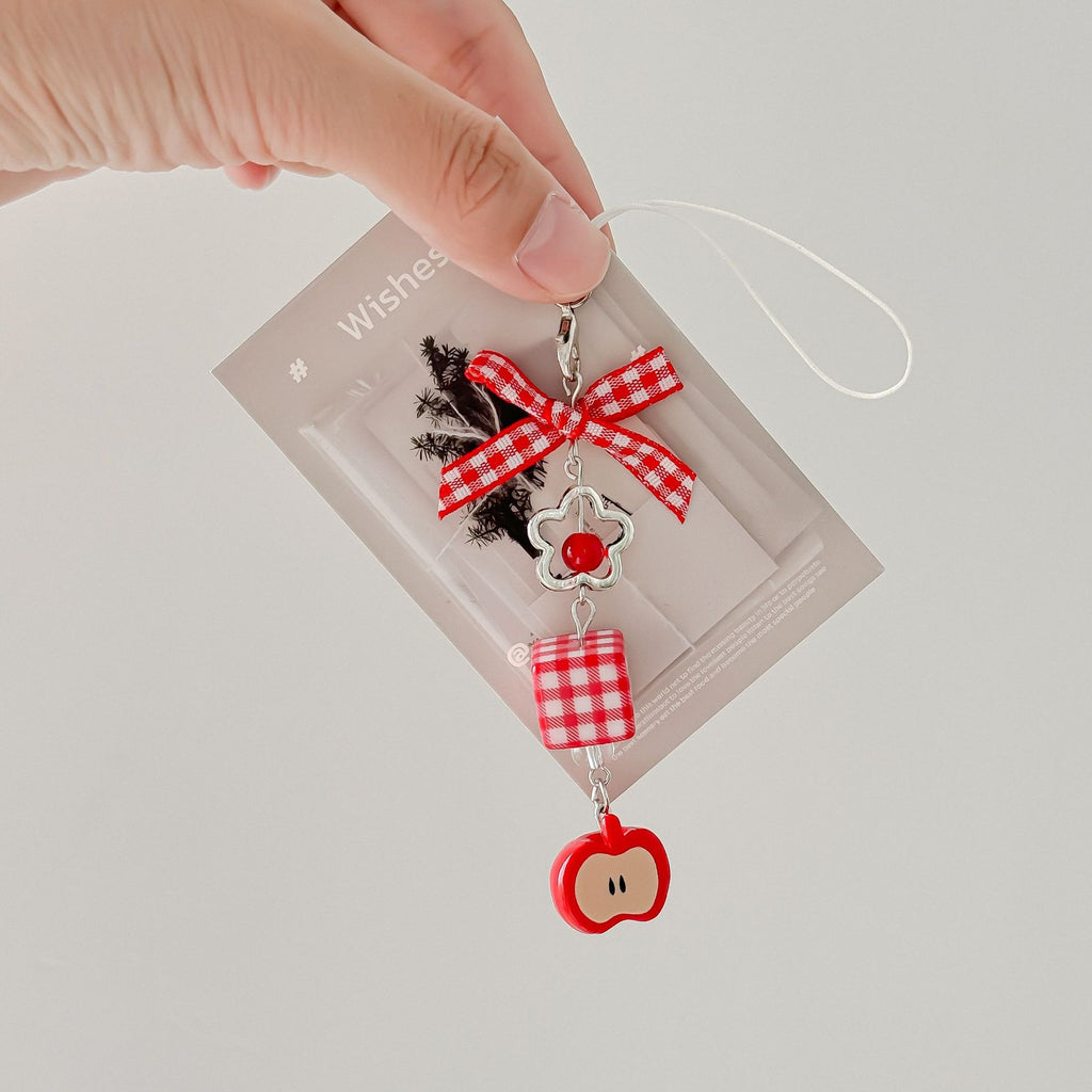 Japanese Cute Sweet Strawberry Bow Mobile Phone Charm