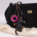 Leather Bear Bag Charm Donut Miu-style Keychain