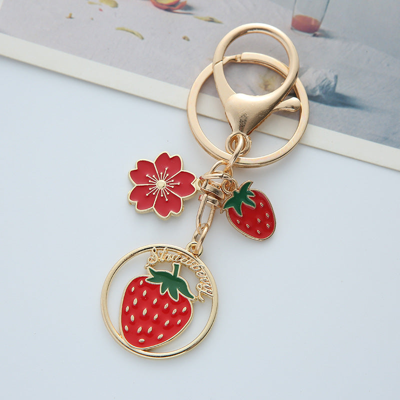 Fruit-shaped Heart Keychain Bag Charm