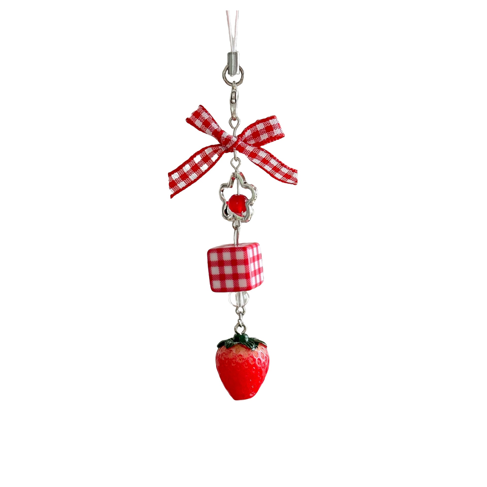 Japanese Cute Sweet Strawberry Bow Mobile Phone Charm