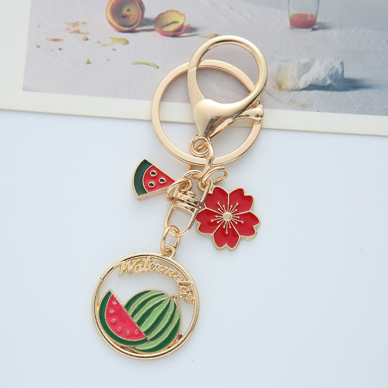 Fruit-shaped Heart Keychain Bag Charm