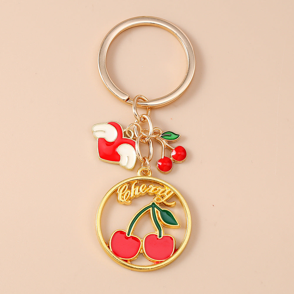 Fruit-shaped Heart Keychain Bag Charm